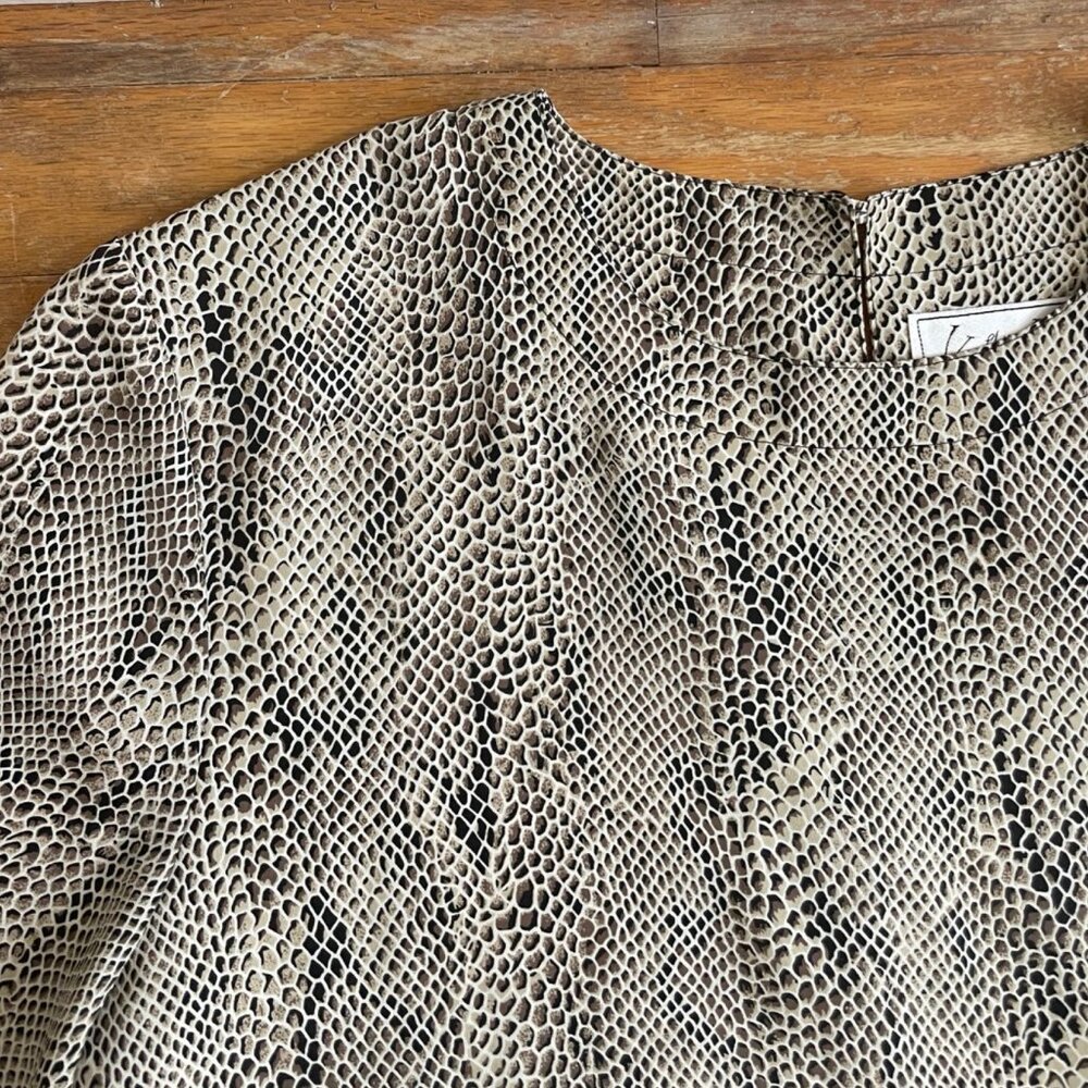 Vintage Snake/Python Print Blouse Size Large 1990… - image 2